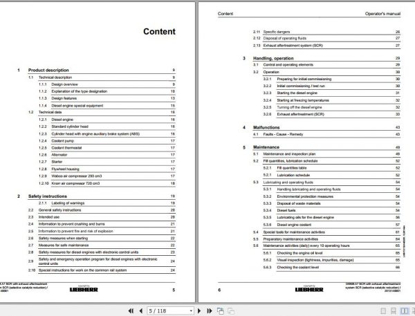 Liebher Diesel Engine D9508 A7 SCR Operators Manual 31 03 2021 2