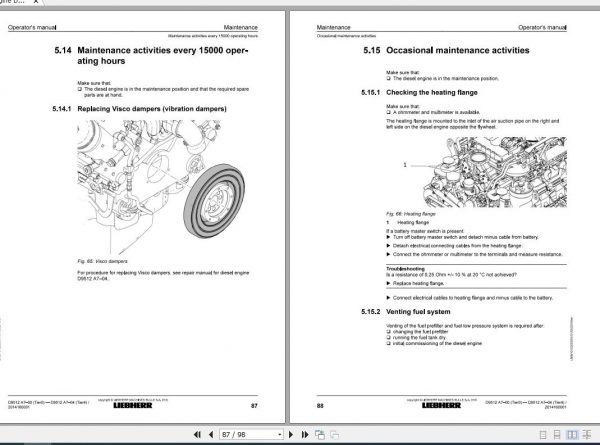 Liebher Diesel Engine D9512 A7 04 A7 00 Operators Manual 31 03 2021 3