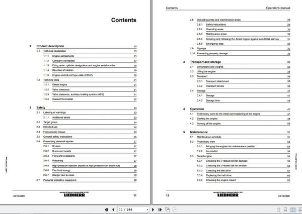 Liebher Diesel Engine MCC D936 D946 A7 00 Operators Manual 19 03 2021 2