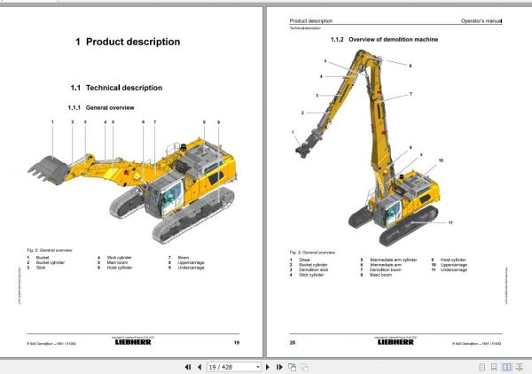 Liebherr Hydraulic Crawler Excavator R940 1861 51092 Operators Manual 3