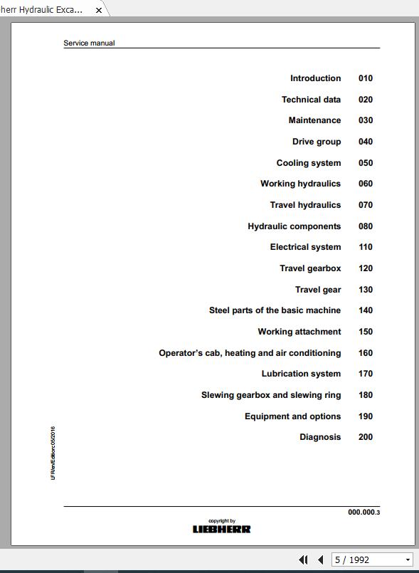 Liebherr Hydraulic Excavator R914 R918 R920 Compact Service Manual 01 2021 2