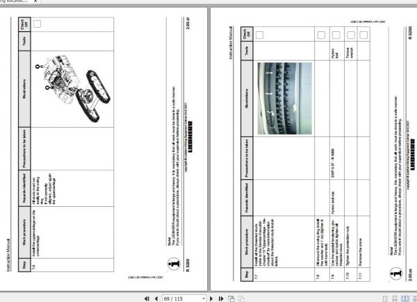 Liebherr Mining Crawler Excavator R9200 Backhoe Assembly Manual 02 2021 3