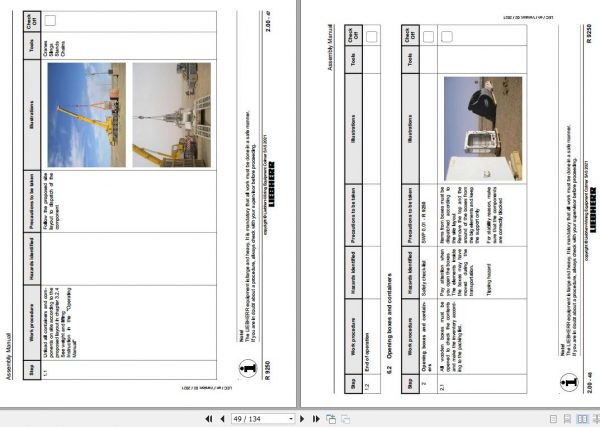 Liebherr Mining Crawler Excavator R9250 Shovel Assembly Manual 02 2021 3