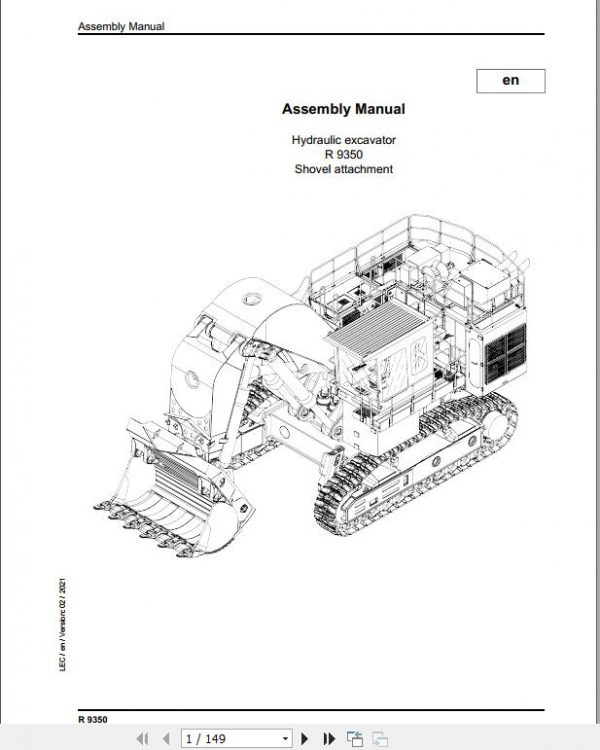 Liebherr Mining Crawler Excavator R9350 Shovel Assembly Manual 02 2021 1