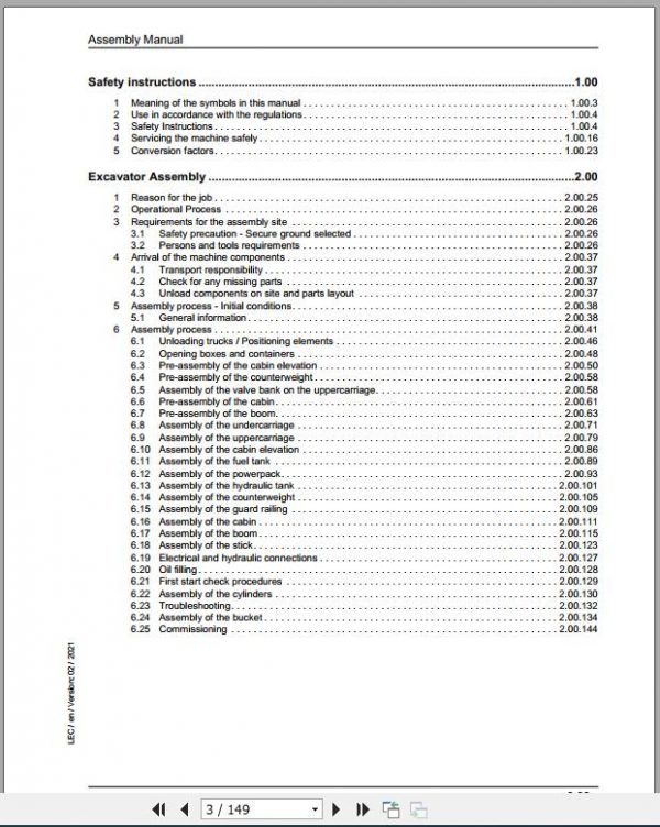 Liebherr Mining Crawler Excavator R9350 Shovel Assembly Manual 02 2021 2