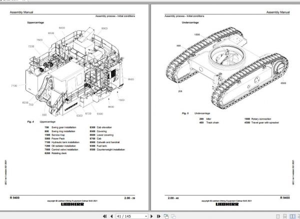 Liebherr Mining Crawler Excavator R9400 Backhoe Assembly Manual 02 2021 3