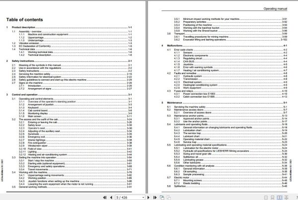 Liebherr Mining Crawler Excavators R9250E 1129 25385 Operating Manual 03 2021 2