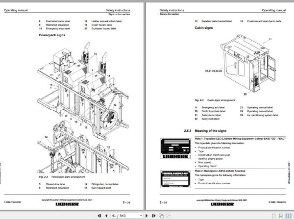 Liebherr Mining Crawler Excavators R9600 1679 47001 Operating Manual 03 2021 3
