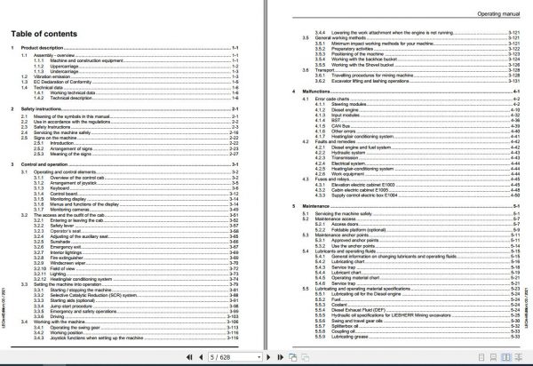 Liebherr Mining Crawler Excavators R9800 1658 48027 Operating Manual 03 2021 2