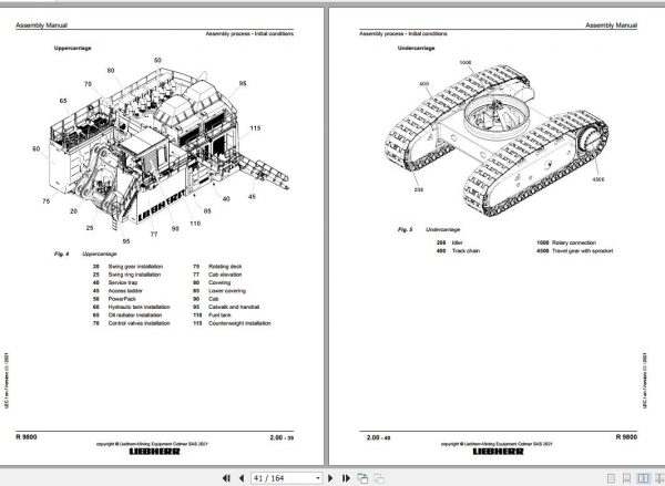 Liebherr Mining Excavator R9800 Shovel Assembly Manual 03 2021 3