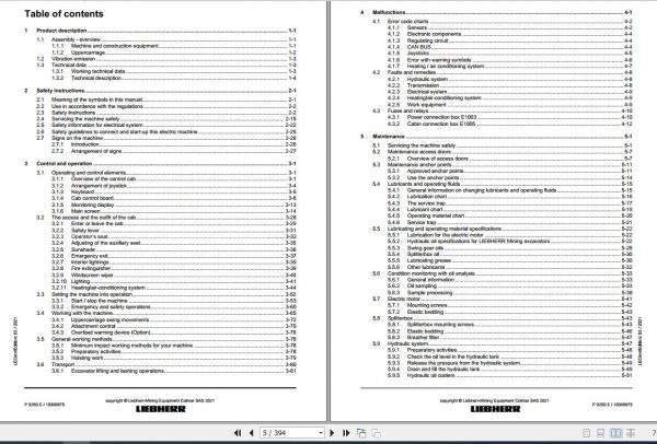 Liebherr Mining Pontoon Excavators P9250E 1279 1693 25312 Operating Manual 03 2021 2
