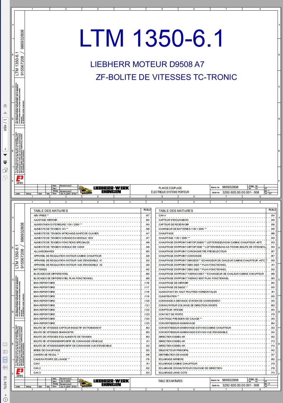 Liebherr Mobile Crane LTM 1350 6.1 D9508A7 350 Ton Wiring Diagram Liccon Errror Code Manual 1