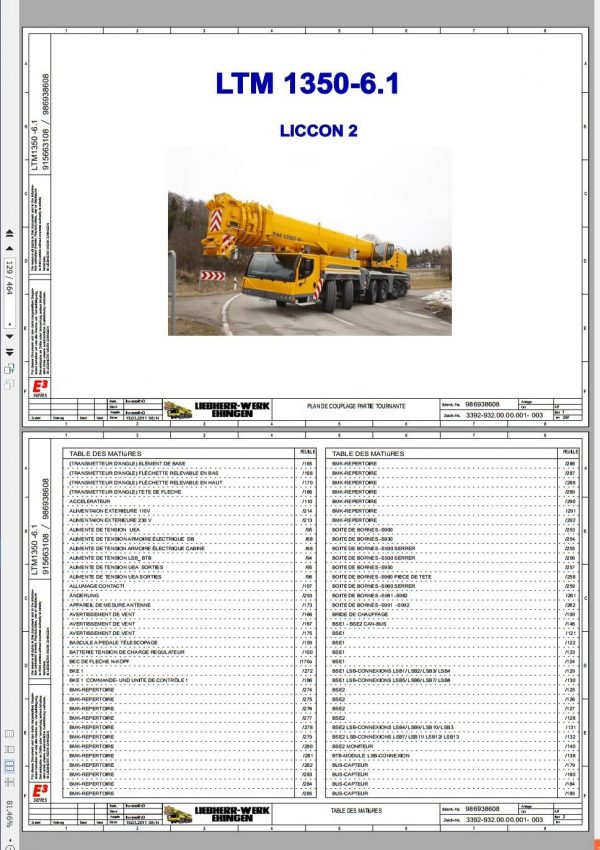 Liebherr Mobile Crane LTM 1350 6.1 D9508A7 350 Ton Wiring Diagram Liccon Errror Code Manual 6