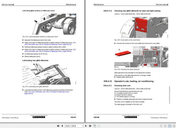 Liebherr Telecospic Handler T 35 6 1680 3A 05 20156 Service Manual 3