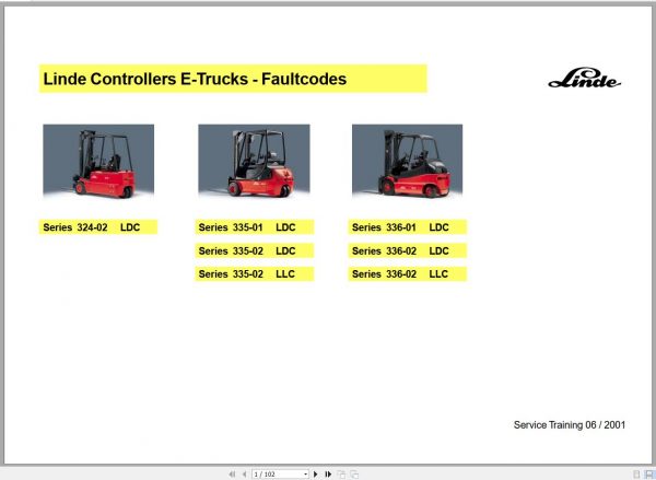 Linde Material Handling E Trucks Circuit Diagrams Faultcodes 3