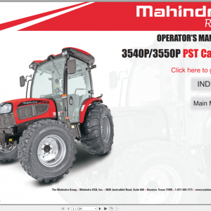 Mahindra Tractor Update 2021 Operators Manual Service Manual Spare Part Catalog EN 01