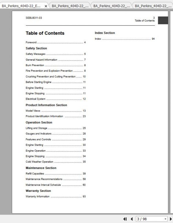 Perkins Engine 400A 400D Operation Maintenance Manual 2