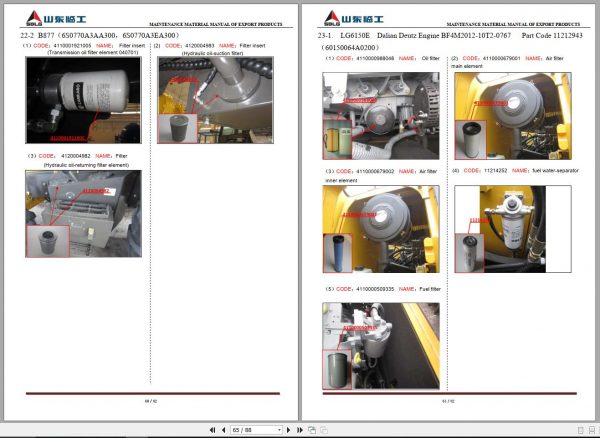 SDLG 2014 Maintenance Material Manual 2