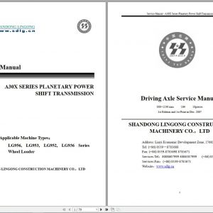 SDLG A30X Series KG956 LG953 LG936 Plantary Power Shift Transmission Service Manual 1