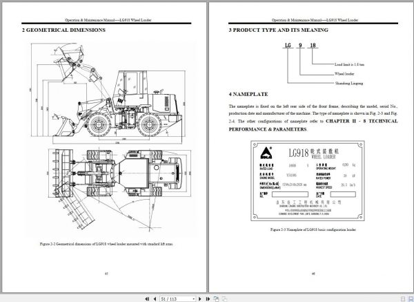 SDLG Wheel Loader LG918 Operation Maintenance Manual 2
