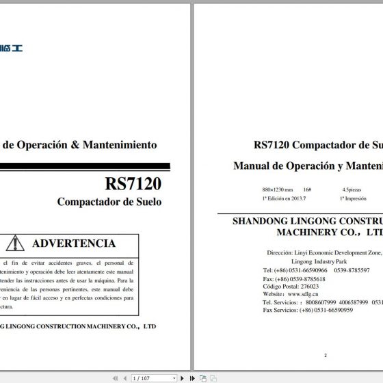 SDLG Wheel Loader LG958 LG959 Operation & Maintenance Manual