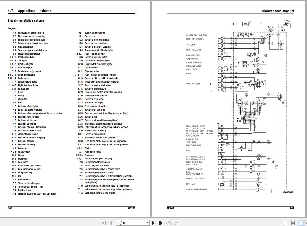 STA Pneumatic Tired Compactor AP240 Hydraulic Schematic Diagram 1