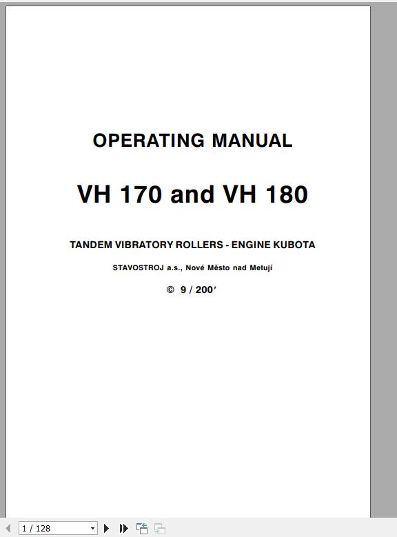 STA Roller VH 170 VH 180 Operating Manual 1