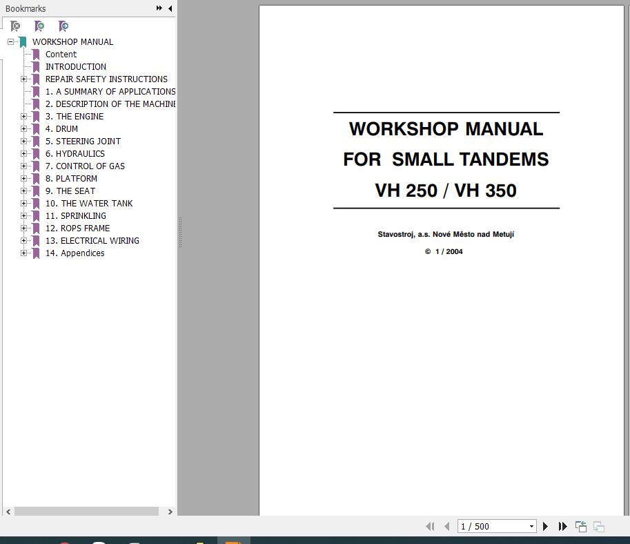 STA Roller VH 250 350 Workshop Manual 1