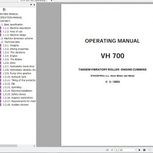 STA Roller VH 700 Operating Manual 1