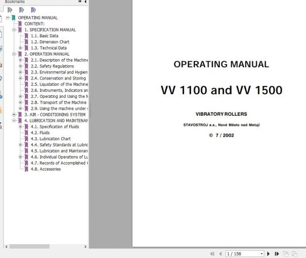 STA Roller VV 1100 1500 Operating Manual 1