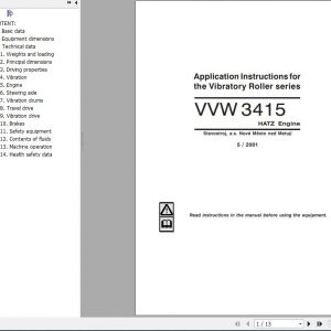 STA Roller VVW 3415 Specification Manuals 1
