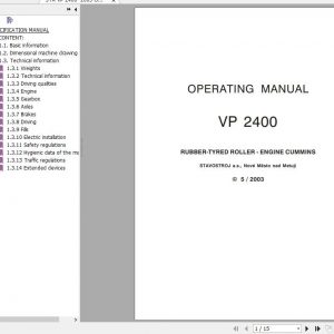 STA Wheel Pneumatic Roller VP 2400 Operating Manual 1