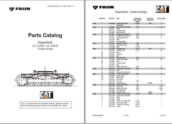 Tadano Aerial Platform AC 160SX 1 PX1 1E Parts Catalog 1