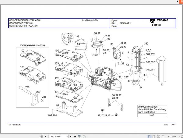 Tadano All Terrain Crane ATF130G 5 SN 2146001 Parts Catalog ENDEFR 3