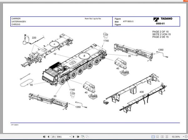 Tadano All Terrain Crane ATF180G 5 SN 2059101 Parts Catalog ENDEFR 2