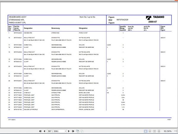 Tadano All Terrain Crane ATF180G 5 SN 2059101 Parts Catalog ENDEFR 3