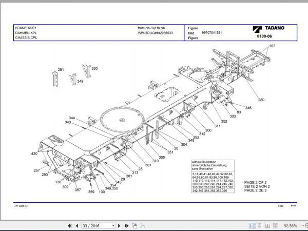 Tadano All Terrain Crane ATF220G 5 SN 2036501 Parts Catalog ENDEFR 3