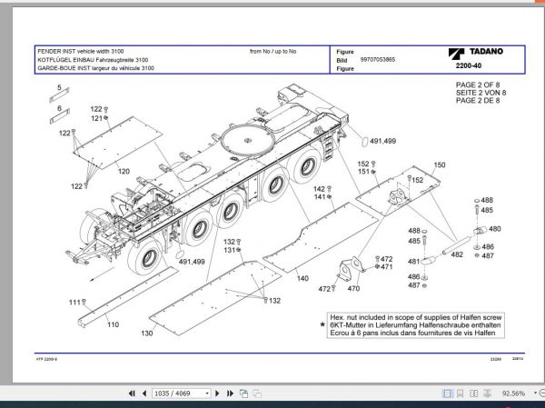 Tadano All Terrain Crane ATF220G 5 SN 2067101 20671042067147 2067499 Parts Catalog ENDEFR 3