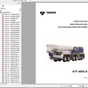Tadano All Terrain Crane ATF400G 6 SN 2076101 Spare Parts Catalog ENDEFR 1