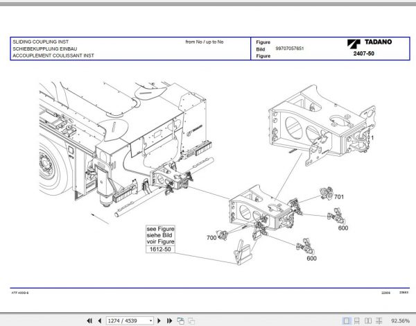 Tadano All Terrain Crane ATF400G 6 SN 2076101 Spare Parts Catalog ENDEFR 3