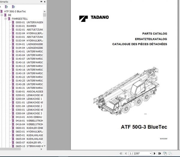 Tadano All Terrain Crane ATF50G 3 SN 2042101 Parts Catalog ENDEFR 1