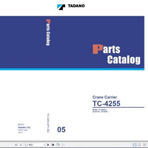 Tadano Carrier Crane TC 4255 2 P1 5EJ Parts Catalog ENJP 1