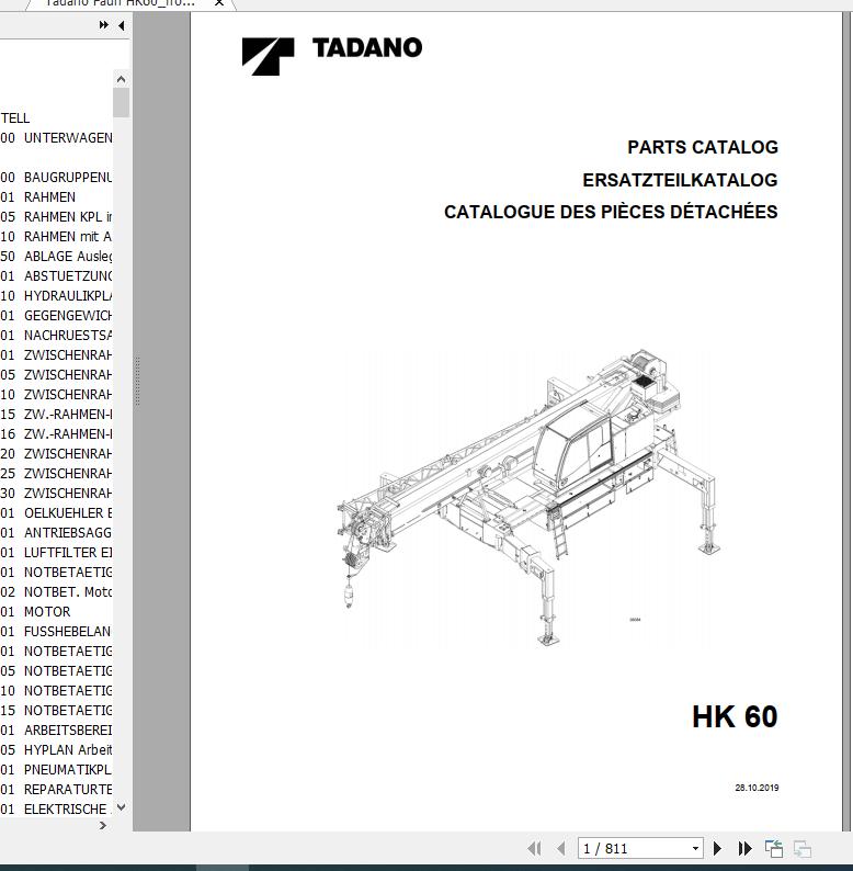 Tadano Faun HK60 SN 2050101 Parts Catalog ENESDE 1