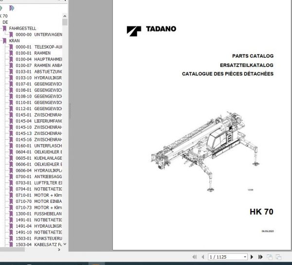 Tadano Faun HK70 SN 2062123 Parts Catalog ENESDE 1