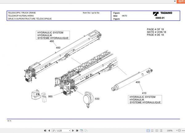 Tadano Faun HK70 SN 2062123 Parts Catalog ENESDE 2