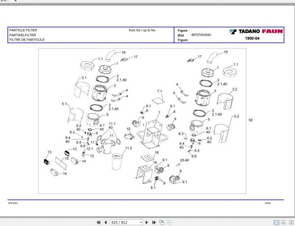 Tadano Hydraulic Crane RTF600 7 P2 1J Parts Catalog ENFRDE 3