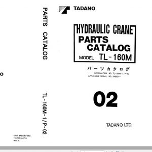 Tadano Hydraulic Crane TL 160M 1 P 02 Parts Catalog ENJP 1