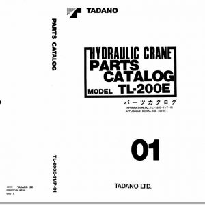 Tadano Hydraulic Crane TL 200E 11 P 01 Parts Catalog ENJP 1