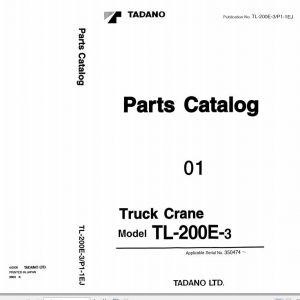 Tadano Hydraulic Crane TL 200E 3 P1 1EJ Parts Catalog ENJP 1