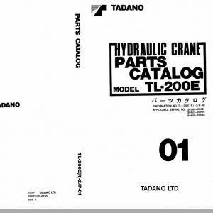 Tadano Hydraulic Crane TL 200ER 2 P 01 Parts Catalog ENJP 1